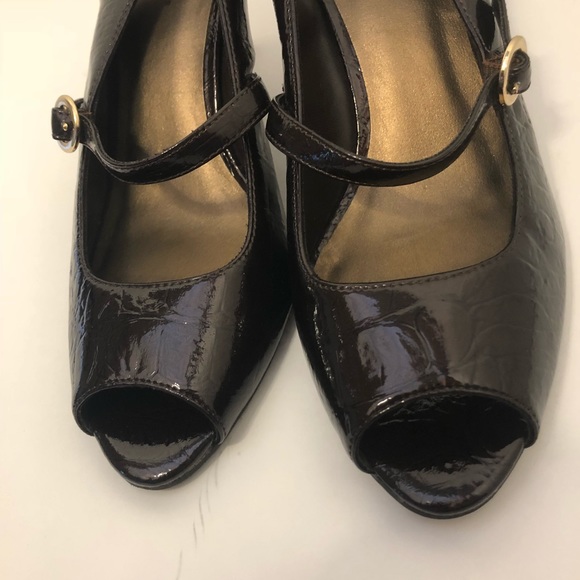 Women’s open toe heels size 10 brown Predictions - Picture 2 of 8